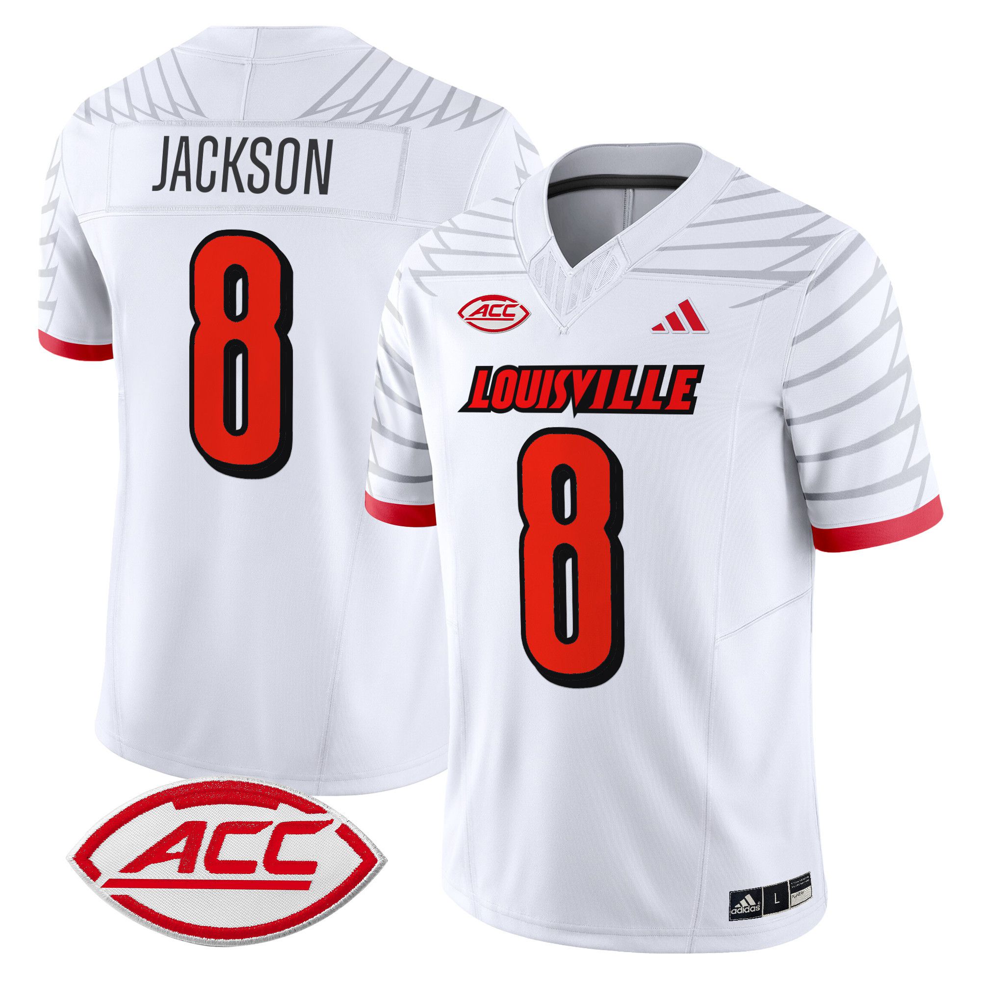 Men Louisville Cardinals #8 Jackson White 2024 Vapor Limited NCAA Jersey->more ncaa teams->NCAA Jersey